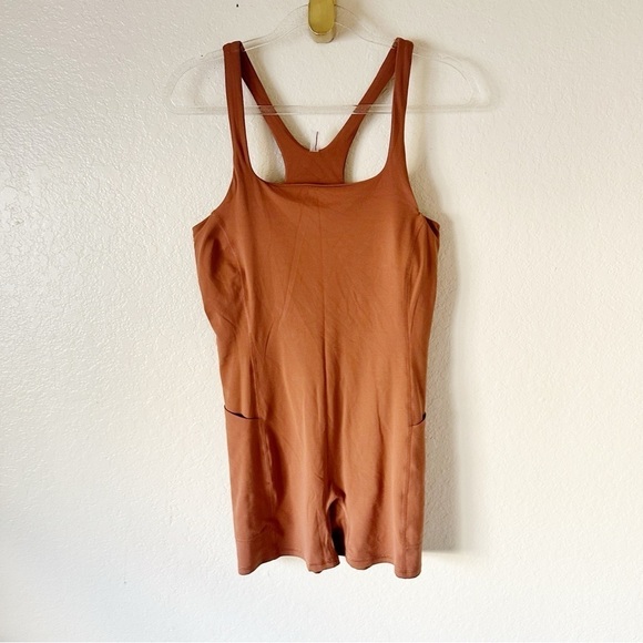 New FP Movement by Free People Clay Brown Onesie Shortie Romper size L - Picture 10 of 12